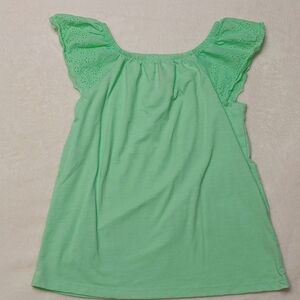 🎁 Cat & Jack flutter sleeve top girls sz L 10/12